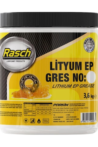Rasch Lityumlu Yüksek Basınç Ep2 Katı Gres Yağı Sarı 3.6 KG