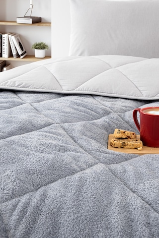 Tek Kişilik Wellsoft Yorgan - Çarşaflı Yastık Kılıflı Uyku Seti Gri