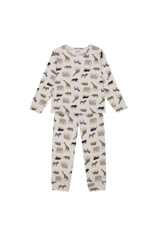 Antebies Organik Gots Sertifikalı Safari Macerası Desenli, Uzun Kollu Erkek Çocuk Pijama Takımı Yeşil