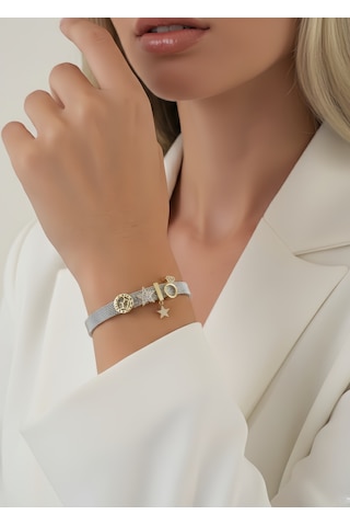 Eva Takı Store Mesh Charm Yıldız Yüzük Çelik Bileklik Gümüş