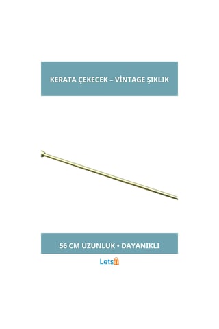 Letsii Dayanıklı Vintage Pirinç Kerata Çekecek 56 Cm Dekoratif Aksesuar