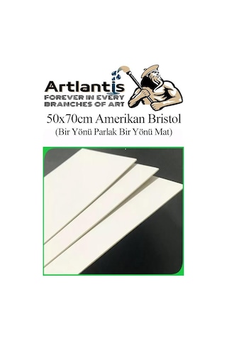 Amerikan Bristol Karton 50x70 Cm 10 Adet 220 Gr Bir Tarafı Parlak Bir Tarafı Mat Kağıt Biristol Karton