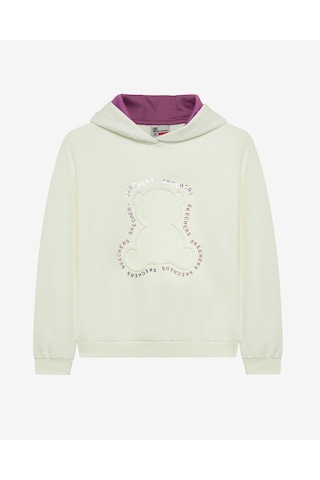 Skechers G 2xı-lock Loose Fit Sweatshirt Büyük Kız Çocuk Beyaz Sweatshirt Sk242035-102 Beyaz