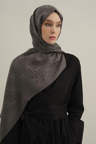 Armine Lyocell Naia Kare Monogram Şal 6 18 Füme