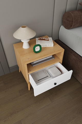 Modern Çekmeceli Komodin Şifonyer %100 Mdf Çok Amaçlı Organizer Kmd02 Beyaz - Karına