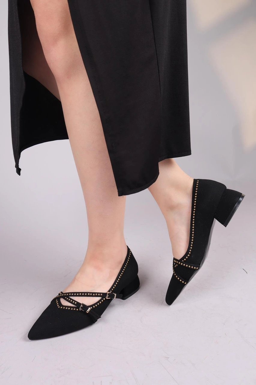 Nera Alçak Topuklu Ayakkabı Siyah-8353 Siyah