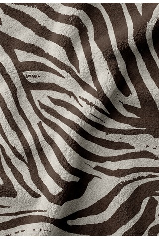 Zebra Desenli Kahverengi Krem Yüksek Su Emici 70x150 Plaj Havlusu Renkli