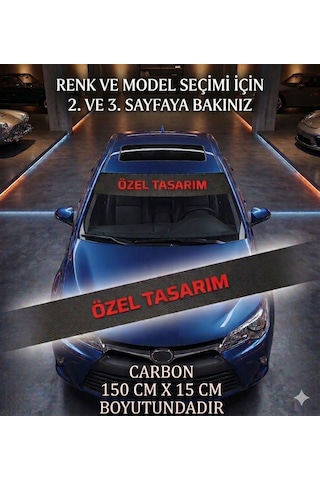 Kişiye Özel Yazılı Araç Ön Cam Karbon Şerit Sticker - 150x15cm 10 Renk & 5 Spor Model Seçeneği Görseldeki Renk Ve Modellerden Birini Belirtin