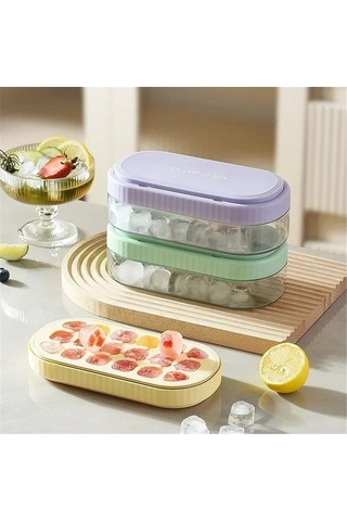 Urbannest Pratik Buz Kalıbı - Kapaklı 18 Hücreli Silikon Buz Yapma Makinesi Yeşil, Pratik Buz Kalıbı - Kapaklı 18 Hücreli Silikon Buz Yapma Makinesi Yeşil Yeşil