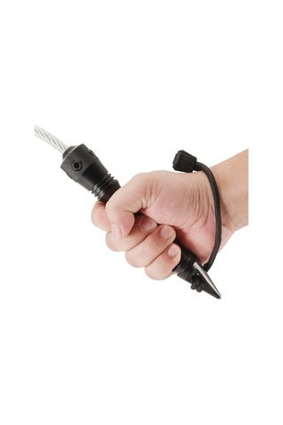 Fortunelane Kemerli Savunma Çekiçi - Çelik Tel Kalkan, Araba Camı Kırıcı, Acil Kaçış Aleti Siyah Siyah