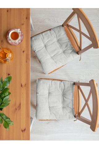 Mia Cara Sandalyeye Yerleştirilen Yastık 40x40 Cm 2 Adet Düz 391140411 Açık Gri