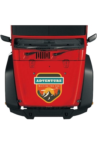 Adventure Kamp Dag Sticker - Araba Oto Motosiklet Karavan Cam Sticker - 00118 30x29 Cm