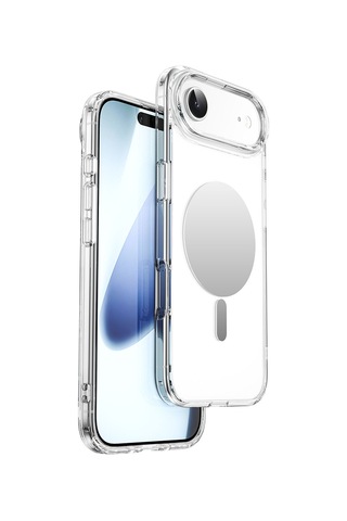 Apple Uyumlu iPhone 17 Air Kılıf M-safe Şarj Özellikli Wiwu Mcc-701 Aynalı Pro Serisi Sert Pc Kapak Şeffaf