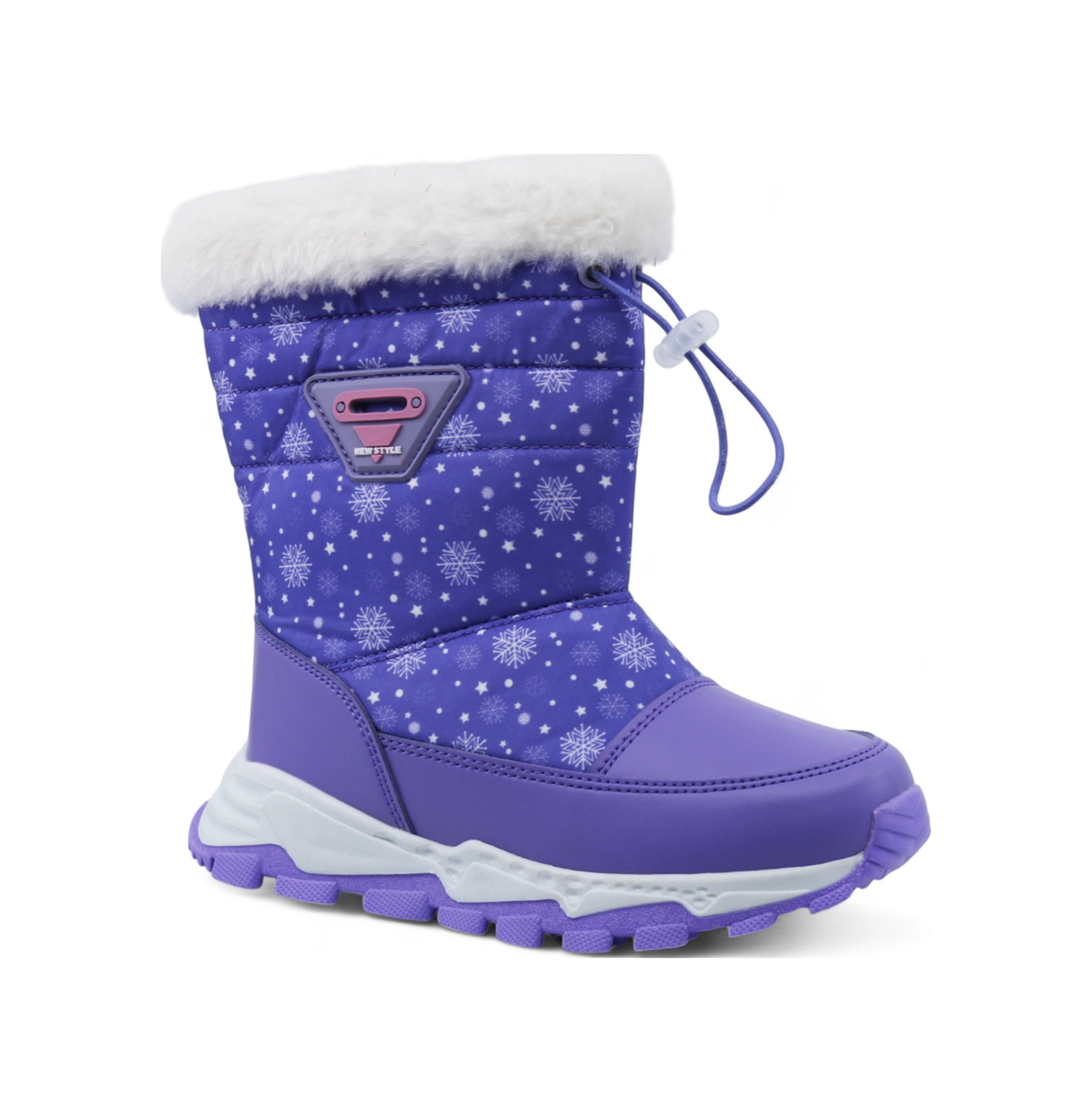 Khayt Leni Sıcak Astar Su Ve Soğuk Dayanıklı Ortopedik Kaymaz Taban Çocuk Bot Mor