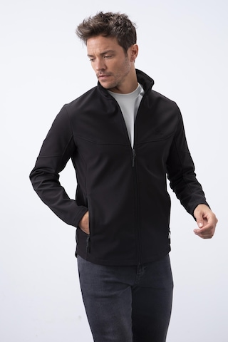 Tommylife Tommy Life Siyah Fermuarlı Dik Yaka Su Ve Rüzgar Geçirmez Softshell Erkek Mont - 88050 Siyah