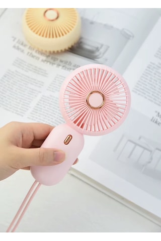 Avuç İçi Taşınabilir Şarjlı Mini Vantilatör El Fanı Pembe Ym88196
