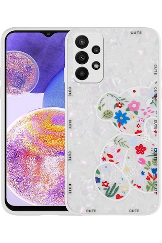 Galaxy Uyumlu A33 5g Kılıf Desenli Sert Silikon Mumila Kapak - White Bear White Bear White Bear
