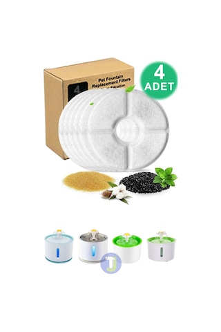 Technojet Kedi Köpek Otomatik Su Pınarı Çeşmesi Yedek 4'lü