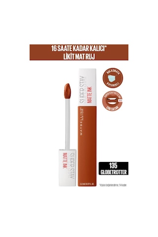 Maybelline New York Super Stay Matte Ink Likit Mat Ruj 135 Globe Trotter