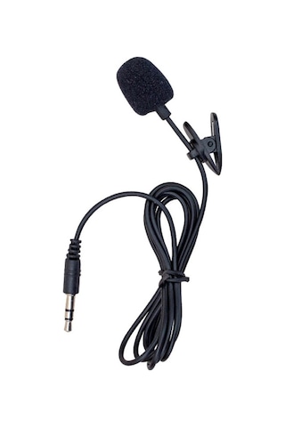 Yaka Mikrofonu 3,5mm Stereo 3 Boğum Kablolu Yaka Mikrofonu 1m