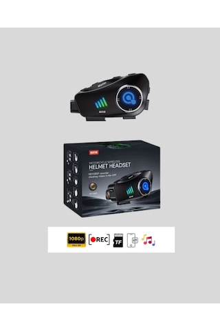 Ceylan Adam Q28 Kameralı Motosiklet Kask Kulaklık Bluetooth 5.3 Su Geçirmez 1080p Hd