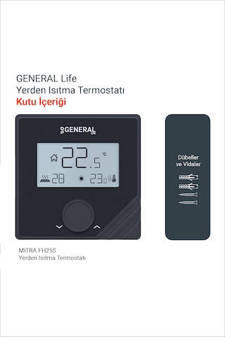 General Life Mitra Fh25s Yerden Isıtma Termostatı - Siyah