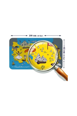 Eğitici Ve Öğretici Cocuk Odası Türkiye Haritası Duvar Sticker-60x105-3881 Renkli