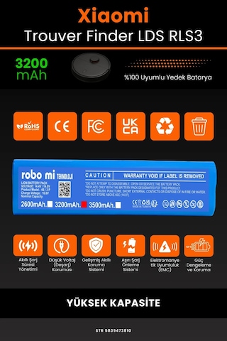 Xiaomi Trouver Finder Lds Rls3 3200mah Robot Süpürge Bataryası