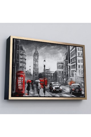 Çerçeveli Ingiltere Londra Yağlıboya Görünüm Dekoratif Tablo-3543