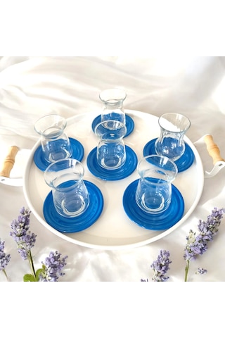 Çay Tabağı-bardak Altlığı-metal Sarı Çay Tabağı-paslanmaz K Mavi