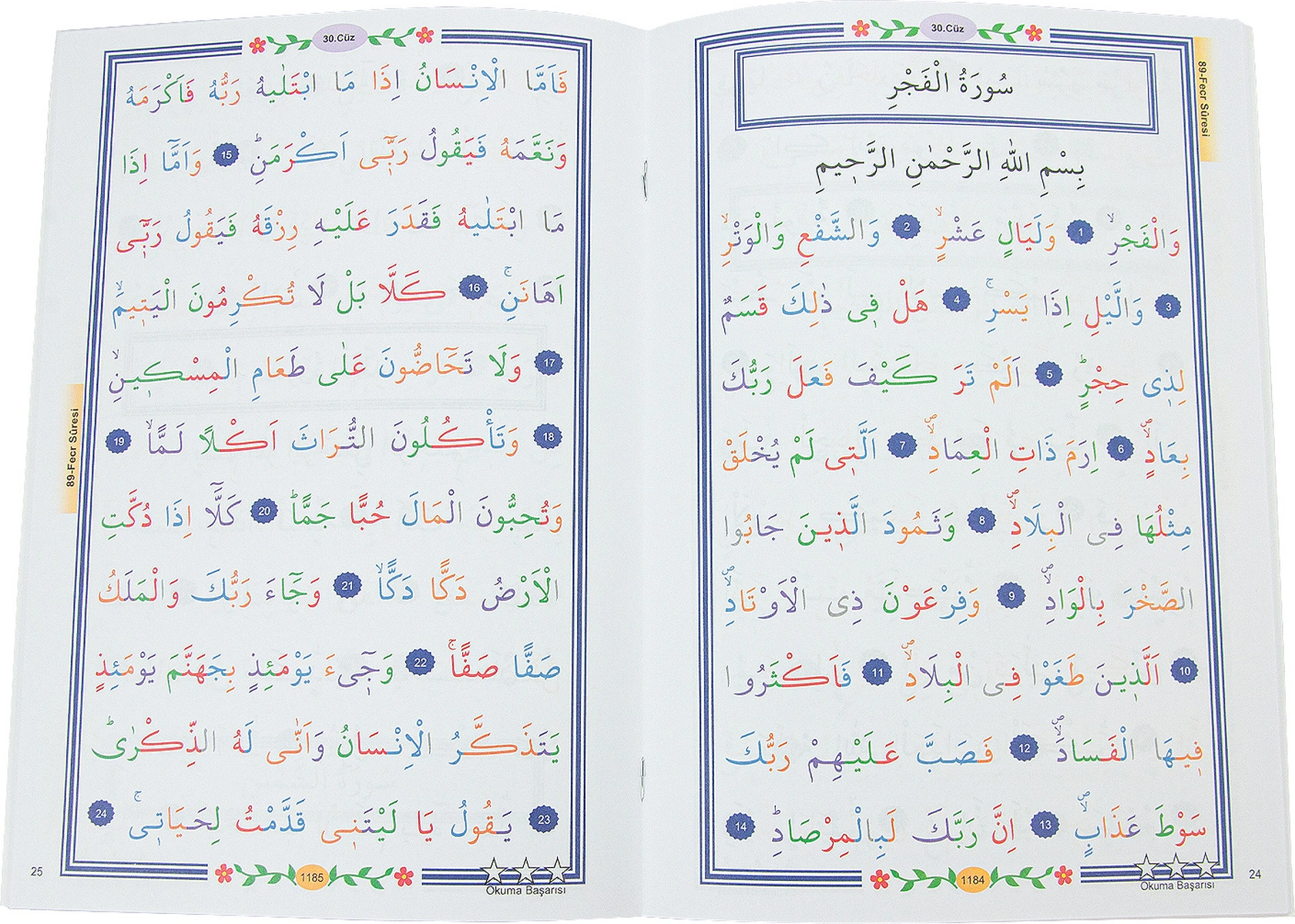 Çocuklar İçin Çantalı Kuranı Kerim Seti, 1-30. Cüz 30 Kitap Takım Renkli Fasiküllü, 3-6 Yaş Eğitici Hatim Seti