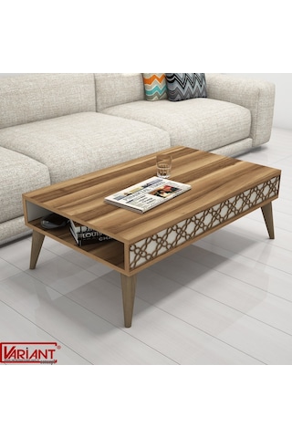 Variant City Orta Sehpa Ceviz-Metalikinci(Ekru)