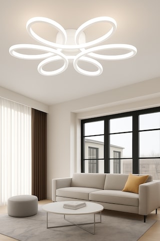 Papatya Model Plafonyer Modern Beyaz Işık Ultra Power Avize.