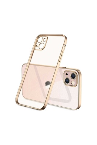 Apple Uyumlu iPhone 13 Kılıf Zore Mat Gbox Kapak Gold