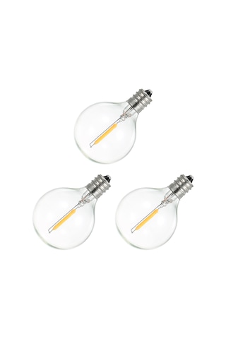 Springsun G40 Led Yedek Ampuller E12 Tabanlı Dc3v 0.1w Isı Beyaz 3 Adet - Güneş Enerjili G40 Işık Zincirleri İçin Lt084 Uyumlu