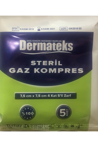 Dermateks 100 Lü Spanç Gazlı Bez 7.5*7.5 4Katlı