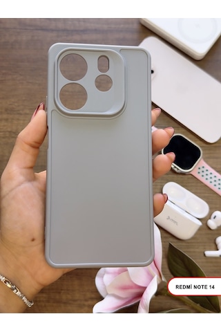 Redmi Note 14 4g / 5g Uyumlu Kamera Korumalı Darbeye Dayanıklı Renk Atmayan Keep Silikon Kılıf Gri