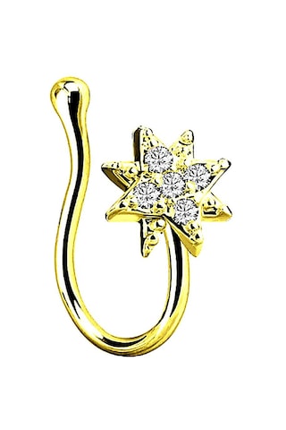 Homyl Sahte Burun Halkaları 18g Dudak Kulak Septum Altın