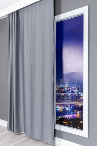 Gri Blackout, Işık Geçirmez Karartma Güneşlik, Pilesiz 1.kalite Tek Kanat Fon Perde Gri