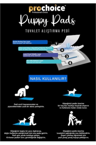 Prochoice Puppy Pad, Köpek Tuvalet Alıştırma Pedi 30lu Paket 60x90 Cm