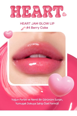 Peripera Heart Jam Glow Yoğun Nemlendirici Parlak Bitişli Balm 5 Berry Coke