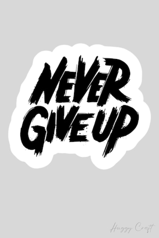 Never Give Up Tasarımlı Tekli Suya Dayanıklı Laptop Termos Telefon Etiketi