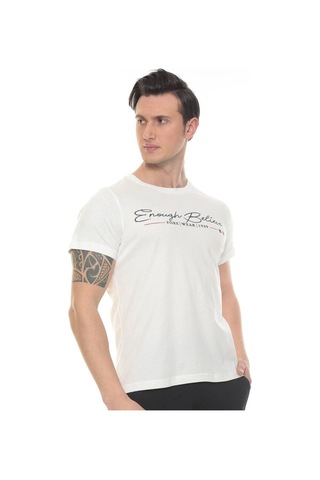 Fore Sport Erkek Enough Believe Yazılı T-shirt Ekru