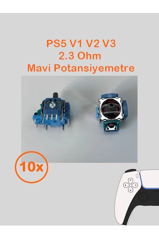 10 Adet Ps5 Analog Motoru Tüm Kollar İle Uyumlu Mavi 2.3k Ohm