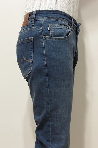Hacker Denim Dmctekstil Erkek 1023 Lacivert Yüksek Bel Rahat Kesim Boru Paça Jean Pantolon