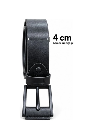 Suma Erkek Siyah Metal Tokalı 4 Cm Kot Ve Kumaş Pantolon Kemeri