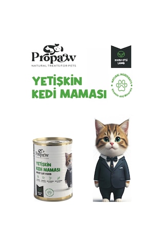Propaw Kuzu Parça Etli Jöleli Premium Tahılsız Yetişkin Kedi Maması 415 G