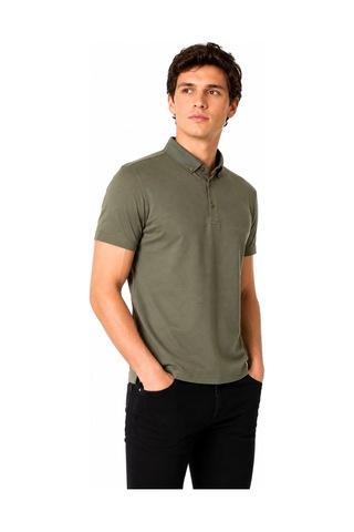 Baglan Erkek Polo Yaka Kısa Kollu Tişört Regular Kalıp T6073 Bgl-st05551 Haki