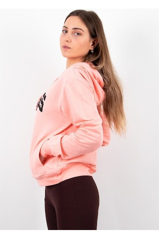Kadın 2 Iplik Kapüşonlu Sweatshirt Pembe