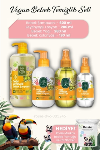 Eyüp Sabri Tuncer Vegan Bebek Temizlik Seti Ve Bebek Pamuğu Rosıe